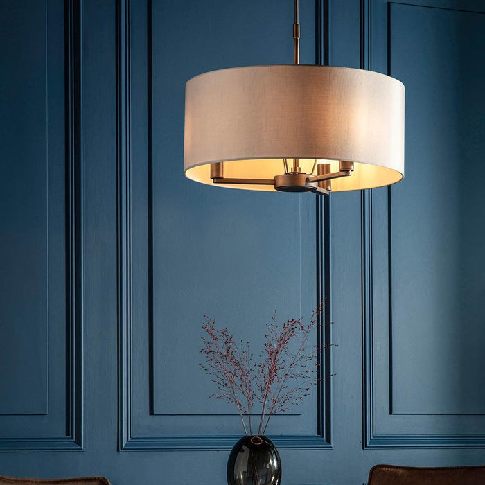 Endon Daley 3 Light Bronze Finish Ceiling Pendant-Ceiling Pendant Lights-Endon Lighting Living Room Lighting Tiffany Lighting Direct