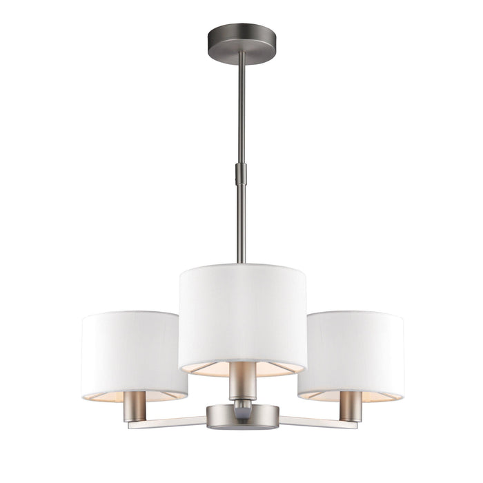 Endon Daley 3 Light Nickel Finish Ceiling Pendant-Ceiling Pendant Lights-Endon Lighting Living Room Lighting Tiffany Lighting Direct