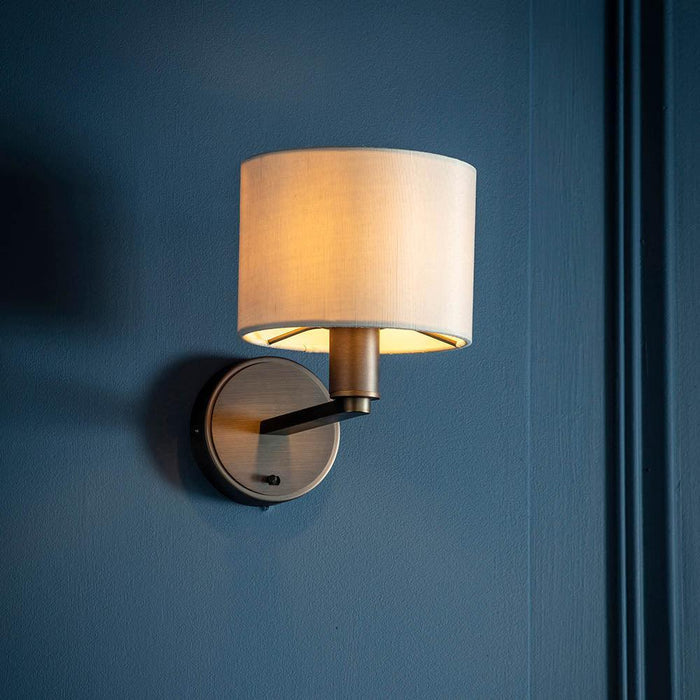 Daley Antique Brass Wall Light 73018,Endon Lighting, living room close up image