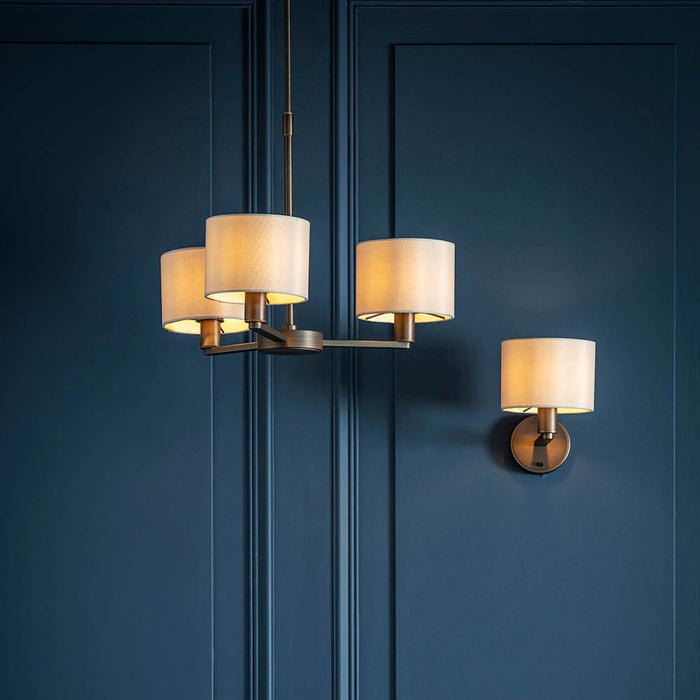 Daley Antique Brass Wall Light 73018,Endon Lighting, hallway lighting image