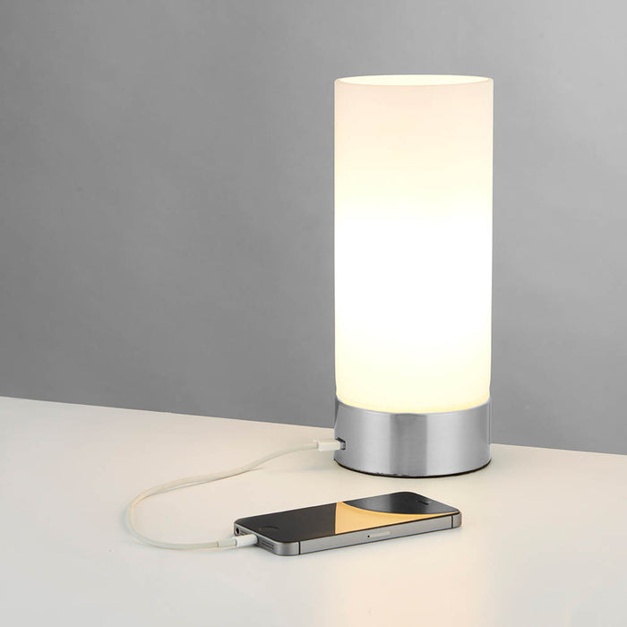 Endon Dara 1 Light Nickel Table Lamp by Endon Lighting — suits living rooms, bedrooms & offices