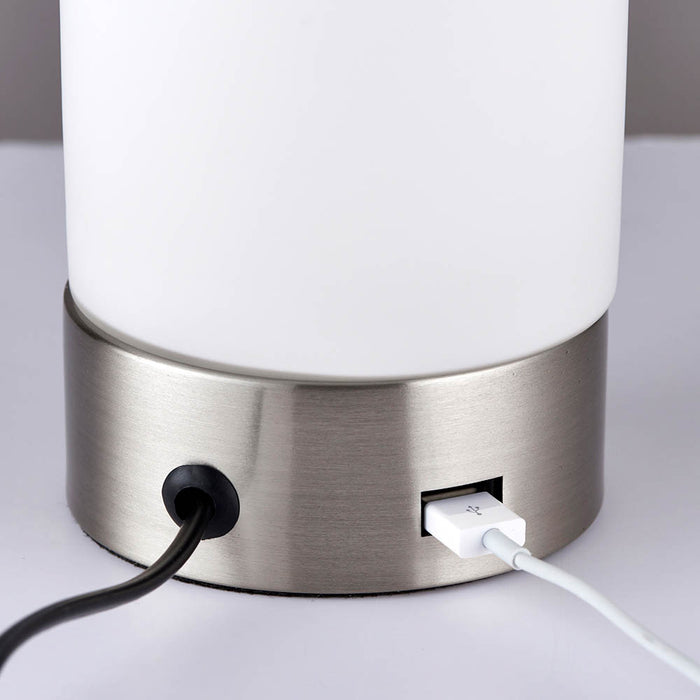 Endon Dara 1 Light Nickel Table Lamp — additional angle