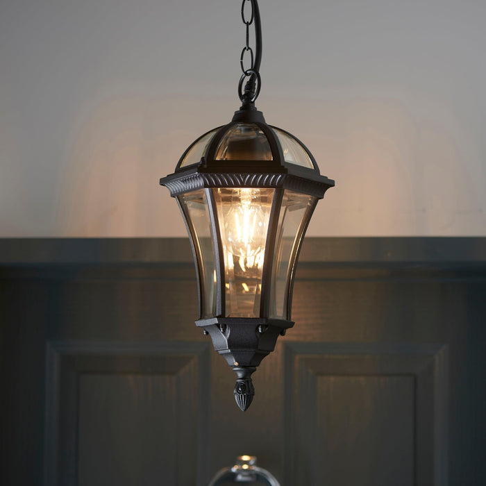 drayton textured black finish outdoor pendant light yg 3503 by Endon Lighting Living room image