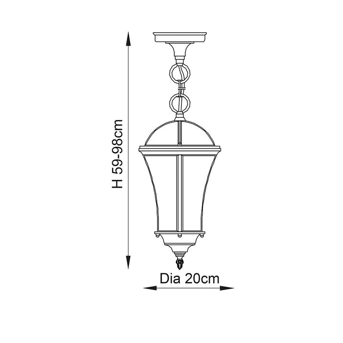 Endon Drayton Textured Black Outdoor Pendant Light