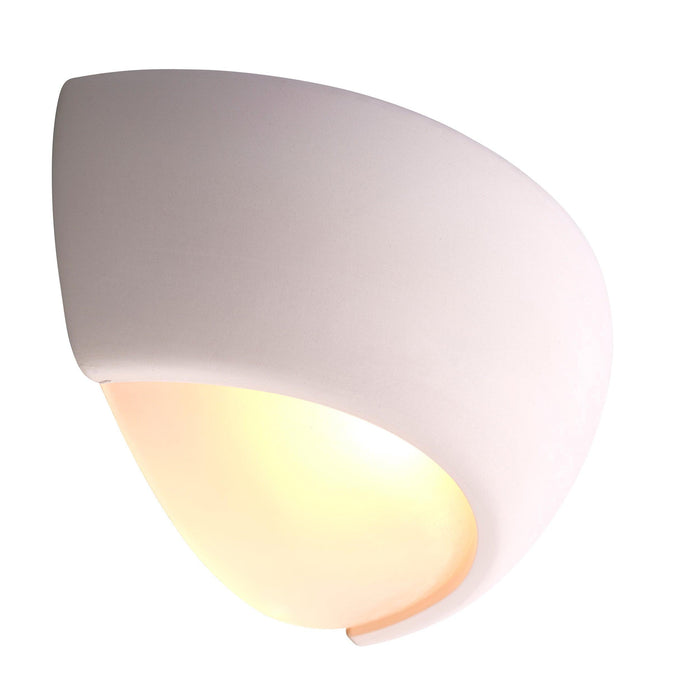 eton unglazed ceramic wall light by Endon Lighting Bedroom Close Up Image