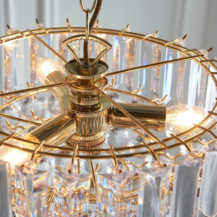 Traditional Ceiling Pendant Lights - Fargo Brass & Clear Acrylic 3LT Pendant Ceiling Light FARGO-14BP fitting