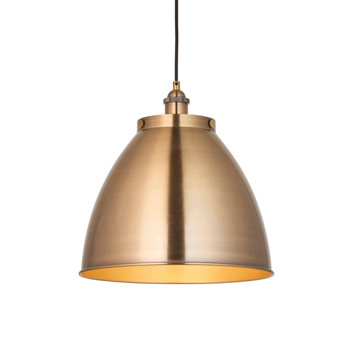 Endon Franklin 1 Light Antique Brass Large Ceiling Pendant-Ceiling Pendant Lights-Endon Lighting Living Room Lighting Tiffany Lighting Direct