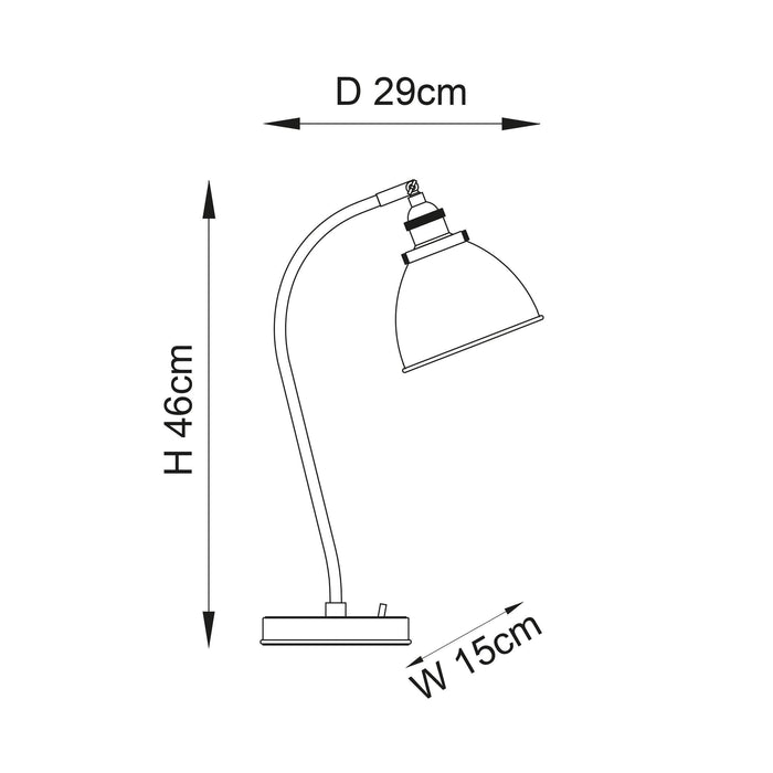 Endon Franklin 1 Light Brass Finish Table Lamp-Endon Lighting-Living-Room-Tiffany Lighting Direct-[image-position]