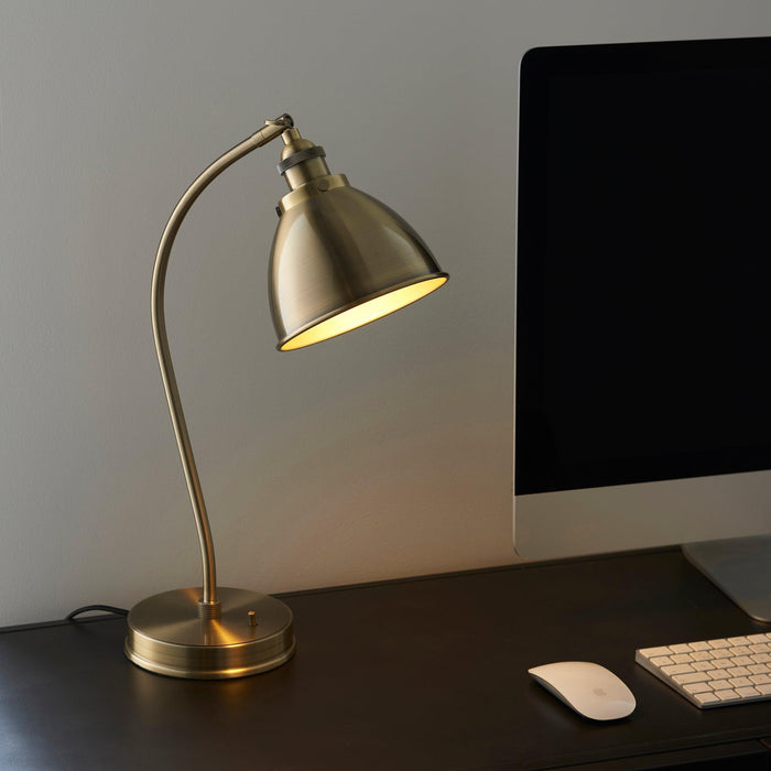 Endon Franklin 1 Light Brass Finish Table Lamp-Endon Lighting-Living-Room-Tiffany Lighting Direct-[image-position]