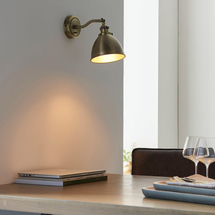 franklin brass wall light by Endon Lighting Living Room Close Up 131