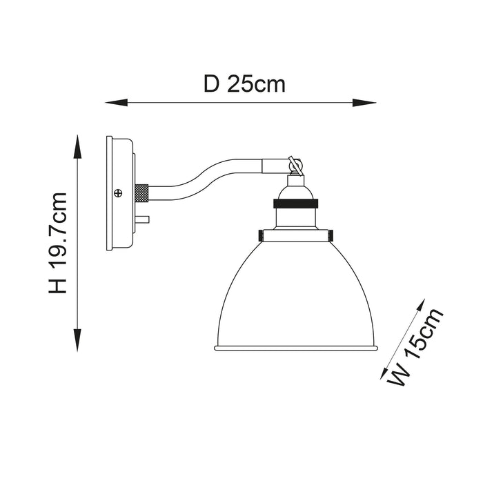 franklin brass wall light by Endon Lighting Bedroom Hero Shot