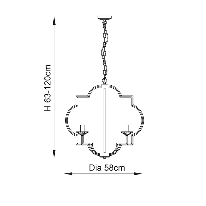 Endon Garland 4 Light Polished Nickel Ceiling Pendant-Ceiling Pendant Lights-Endon Lighting Hallway Lighting Close upTiffany Lighting Direct
