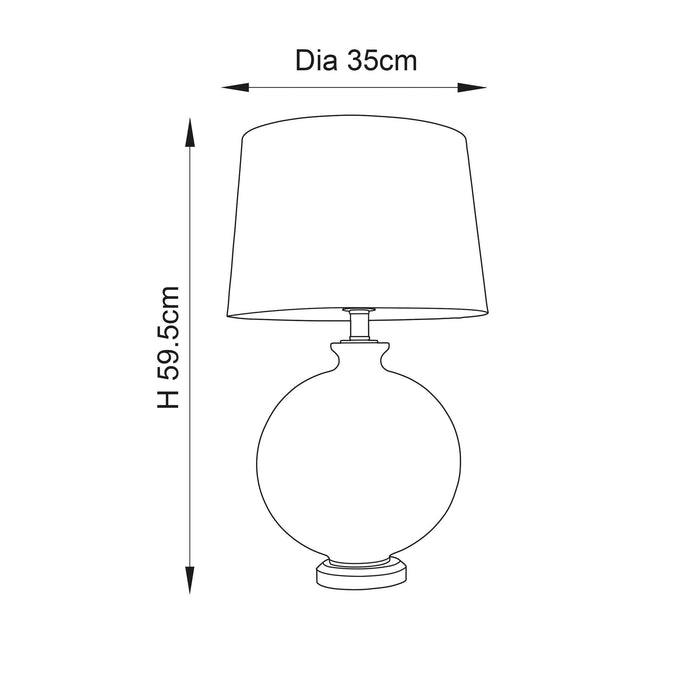 Endon Gideon Clear Glass Table Lamp - Black Shade-Endon Lighting-Living-Room-Tiffany Lighting Direct-[image-position]