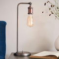 Endon Hal 1 Light Tall Antique Brass Table Lamp - Switched 2