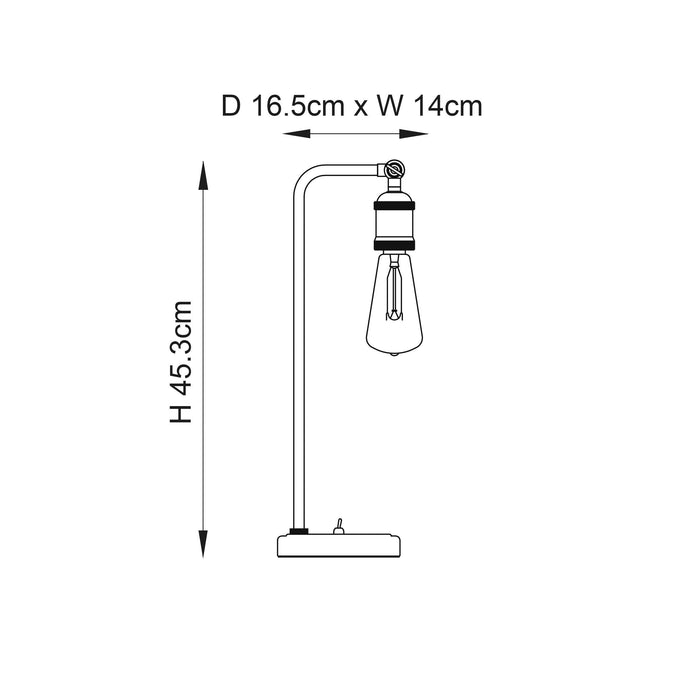 Endon Hal 1 Light Tall Copper Table Lamp - Switched-Endon Lighting-Living-Room-Tiffany Lighting Direct-[image-position]