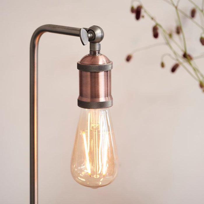 Endon Hal 1 Light Tall Antique Brass Table Lamp - Switched 3