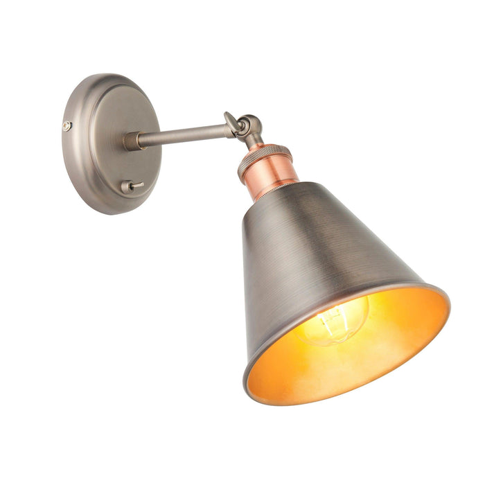 hal pewter finish wall light 1 by Endon Lighting Living room close up image