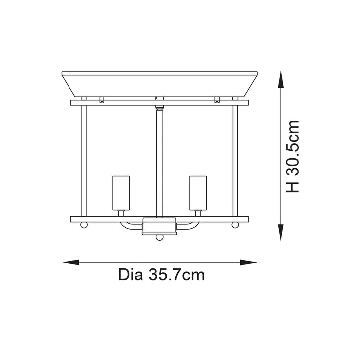 Endon Hampworth 3 Light Flush Nickel Ceiling Light Hallway dimmable image 2