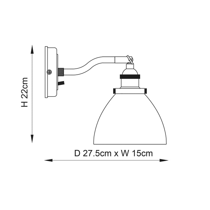 hansen 1lt copper wall light by Endon Lighting Dining Room Close Up Image