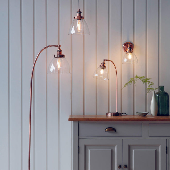 Endon Hansen 1 Light Copper Wall Light 76334 - Hanson Family Range