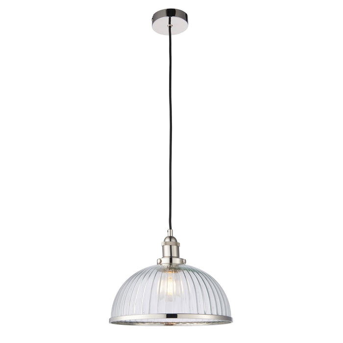 Endon Hansen 1 Light Nickel Ceiling Pendant Light 76713