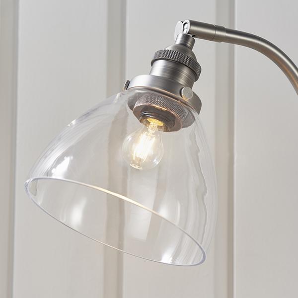 Hansen Brushed Stee l1lt Table Lamp by Endon Lighting living room wide shot