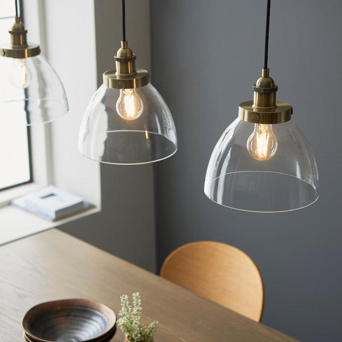 Endon Hansen Linear Brass Ceiling Light by Endon Lighting-Ceiling Pendant Lights-Endon Lighting living room close. up unlit Tiffany Lighting Direct
