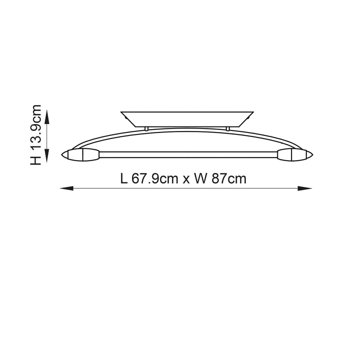 Endon Harper Chrome Finish LED Flush Ceiling Light - Small Living room wide shot 2