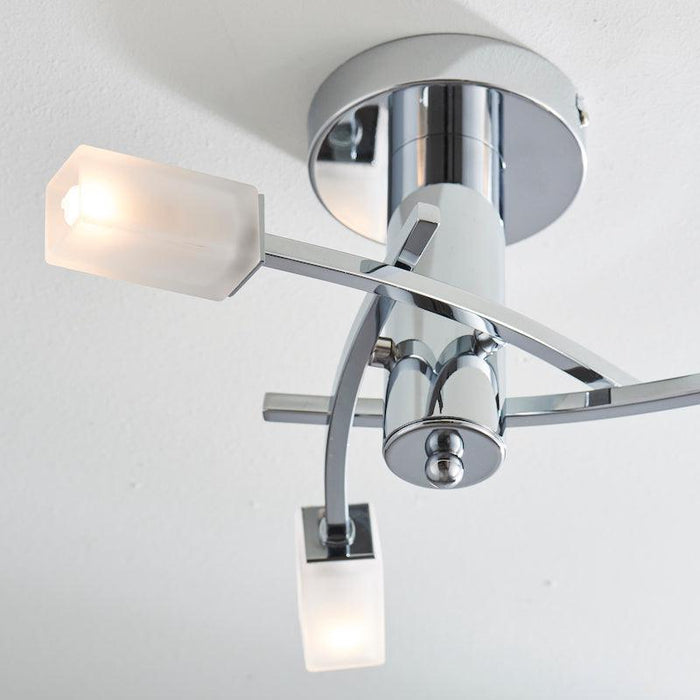 Havana 3lt Chrome Semi Flush Ceiling Light by Endon Lighting Living Room Image 4