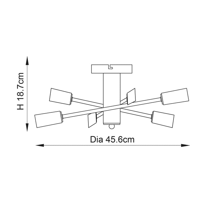 Havana 6lt Semi Flush Ceiling Light by Endon Lighting Living Room Image 12