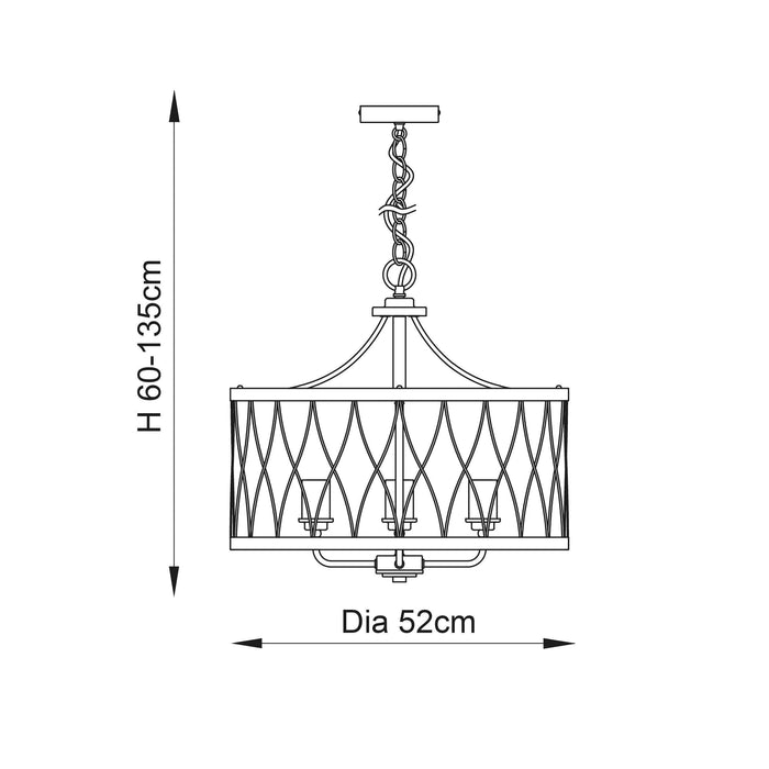 Endon Heston Black & Bronze 5 Light Pendant Ceiling Light-Ceiling Pendant Lights-Endon Lighting Living room light close up 2 Tiffany Lighting Direct