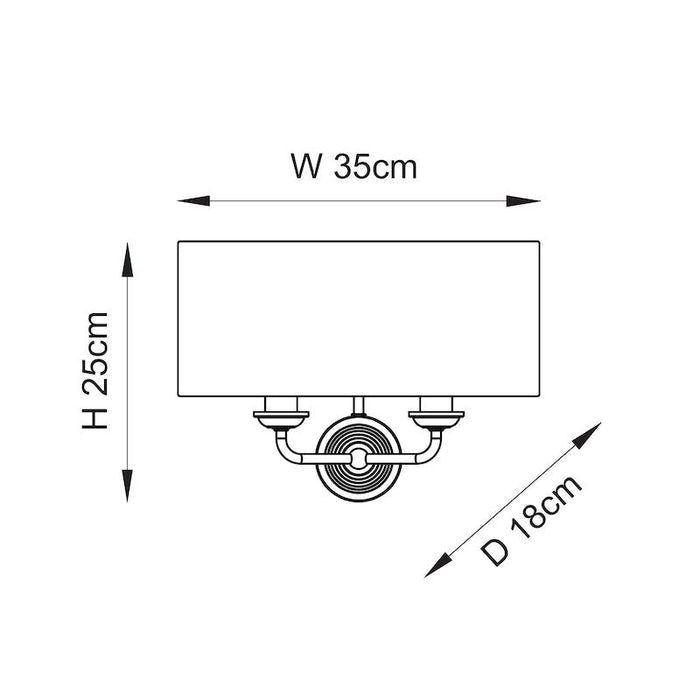 Endon Highclere Brass Wall Light - Natural Linen Shade — alternate view