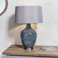 Endon Ilsa 1 Light Black Glass Table Lamp - Mink Shade 79842 - Sitting on table