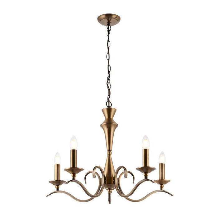 Kora Antique Brass Chandelier KORA-5AB  wide shot