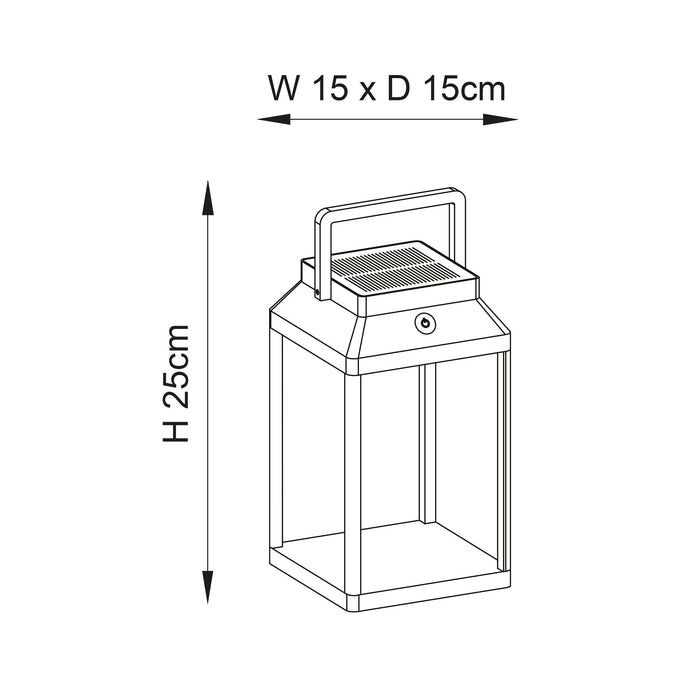 Endon Linterna 1 Light Solar Outdoor Black Table Lamp-Endon Lighting-Living-Room-Tiffany Lighting Direct-[image-position]