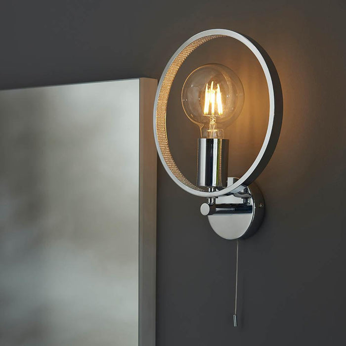 merola chrome finish bathroom wall light 1 by Endon Lighting Bedroom Hero Shot