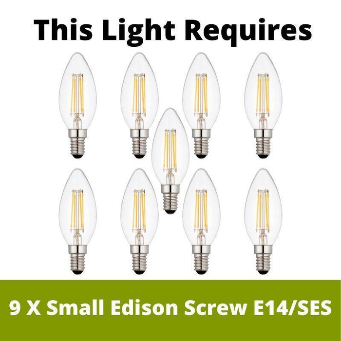 miro 9 light satin nickel pendant LED Lamp Bulb Guide