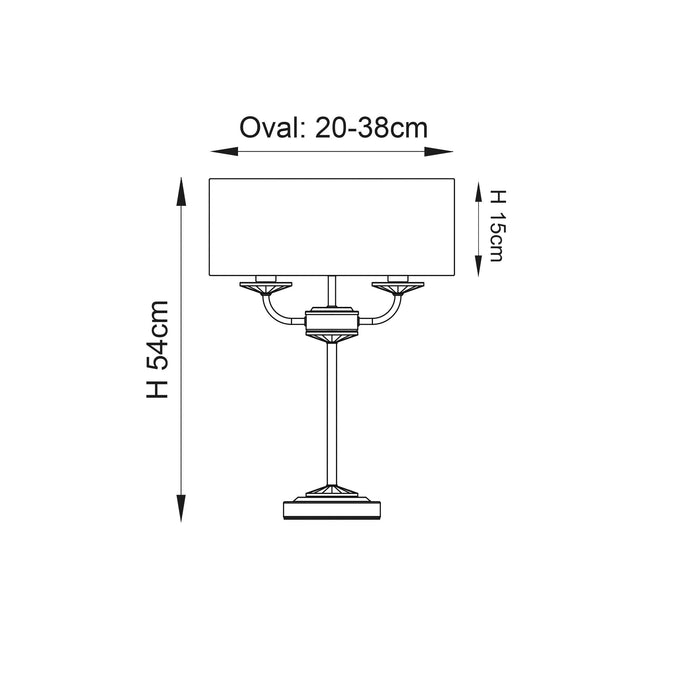 Endon Nixon Twin Arm Bright Nickel Finish Table Lamp-Endon Lighting-Living-Room-Tiffany Lighting Direct-[image-position]