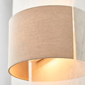Endon OBI 1 Light Natural Linen Wall Light 70335 - Lit and fixed to the wall