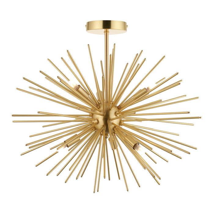 Endon Orta 6 Light Brass Semi-Flush Ceiling Light Living room Image