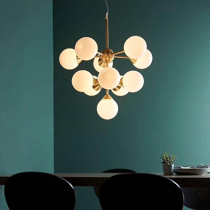 Endon Oscar 11 Brass Finish Light Pendant Ceiling Light-Ceiling Pendant Lights-Endon Lighting living room 2nd close upTiffany Lighting Direct