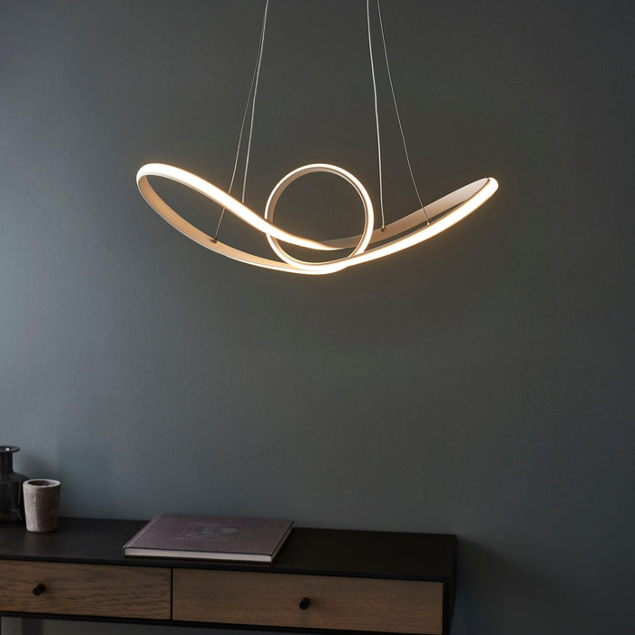 Endon Paradox 1 Light LED White & Acrylic Pendant - above living room table