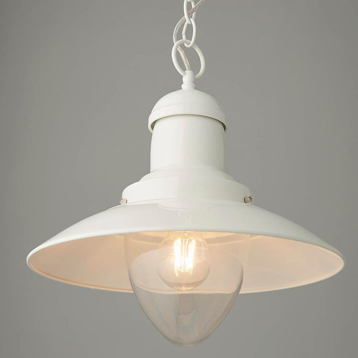 Endon Polperro 1 Light Cream Ceiling Pendant-Ceiling Pendant Lights-Endon Lighting hallway lighting photo Tiffany Lighting Direct