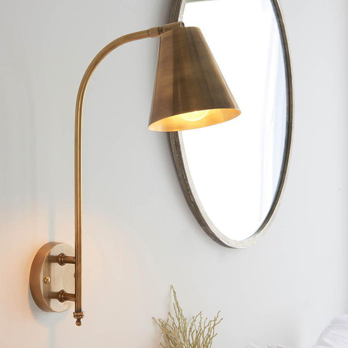 Radha Antique Brass Wall Light 93144,Endon Lighting halllway lighting close up
