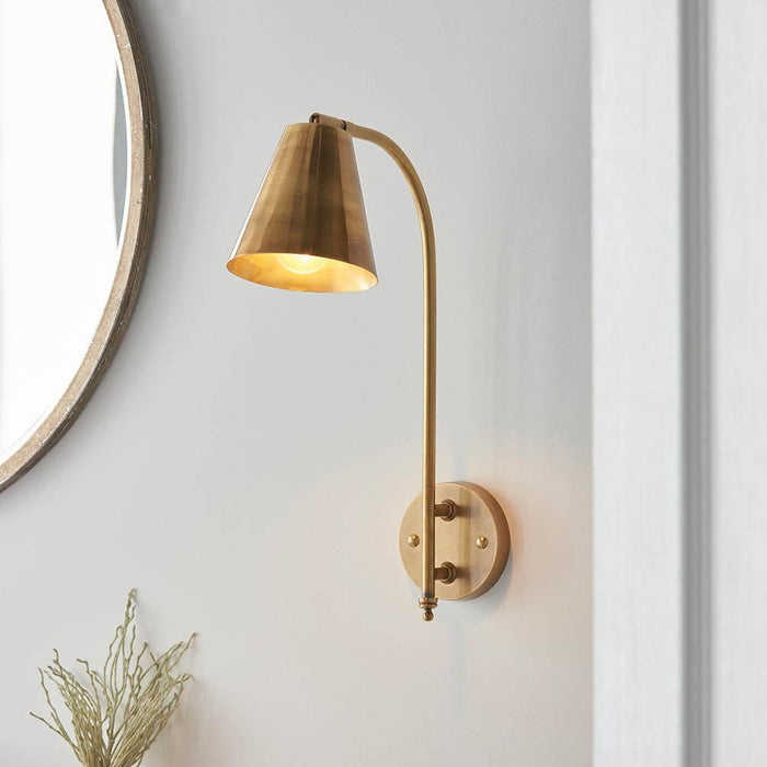 Radha Antique Brass Wall Light 93144,Endon Lighting hallway lighting wide image
