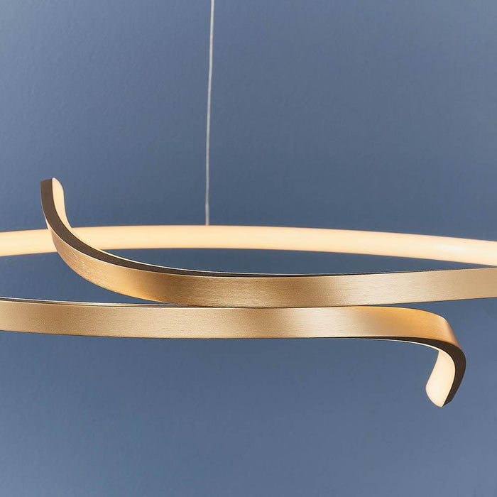Endon Rafe 1 Light Gold Pendant Ceiling Light-Ceiling Pendant Lights-Endon Lighting living room close. up unlit Tiffany Lighting Direct