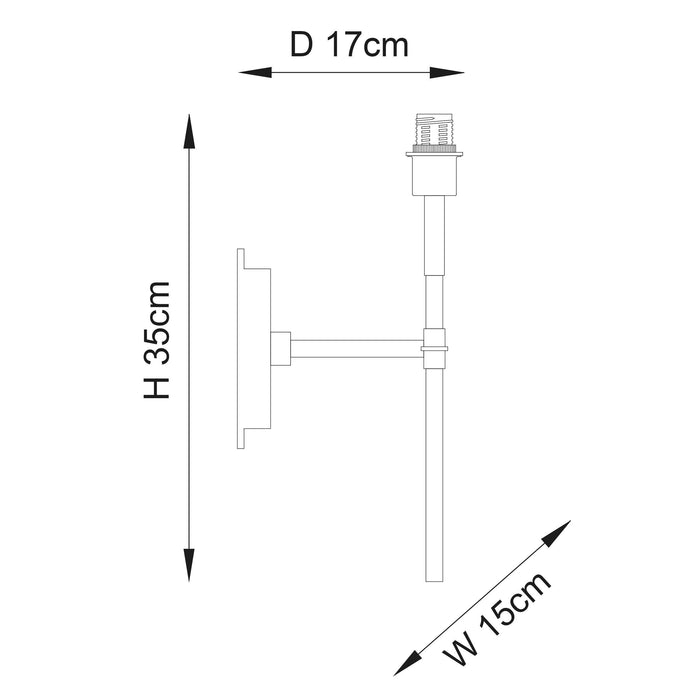 rennes nickel wall light fitting without shade by Endon Lighting Kitchen Lights CLose Up