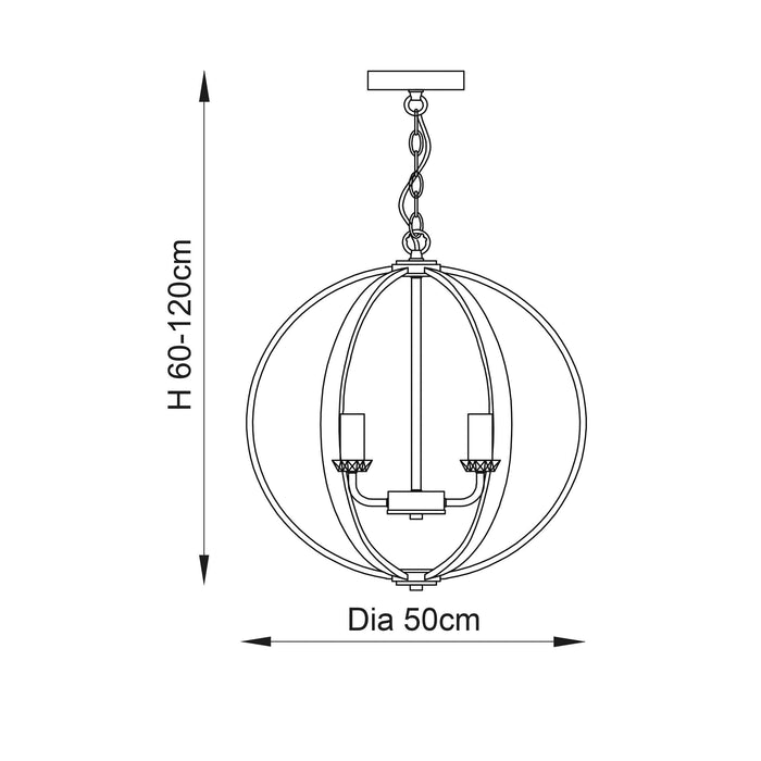 Endon Ritz 6 Light Nickel Ceiling Pendant-Ceiling Pendant Lights-Endon Lighting Hallway Lighting Family Image Tiffany Lighting Direct