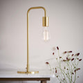 Endon Rubens 1 Light Brass Table Lamp 77117- Sitting on a Table