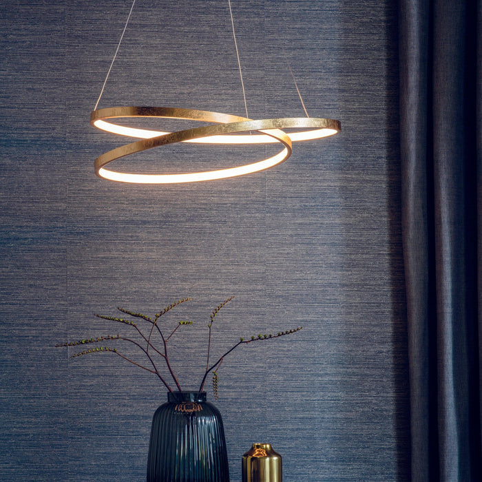 Endon Scribble 1 Light Gold Ceiling Pendant Light 72479 - Living Room